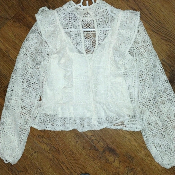 H&M White Knit Dress Shirt - Picture 3 of 4